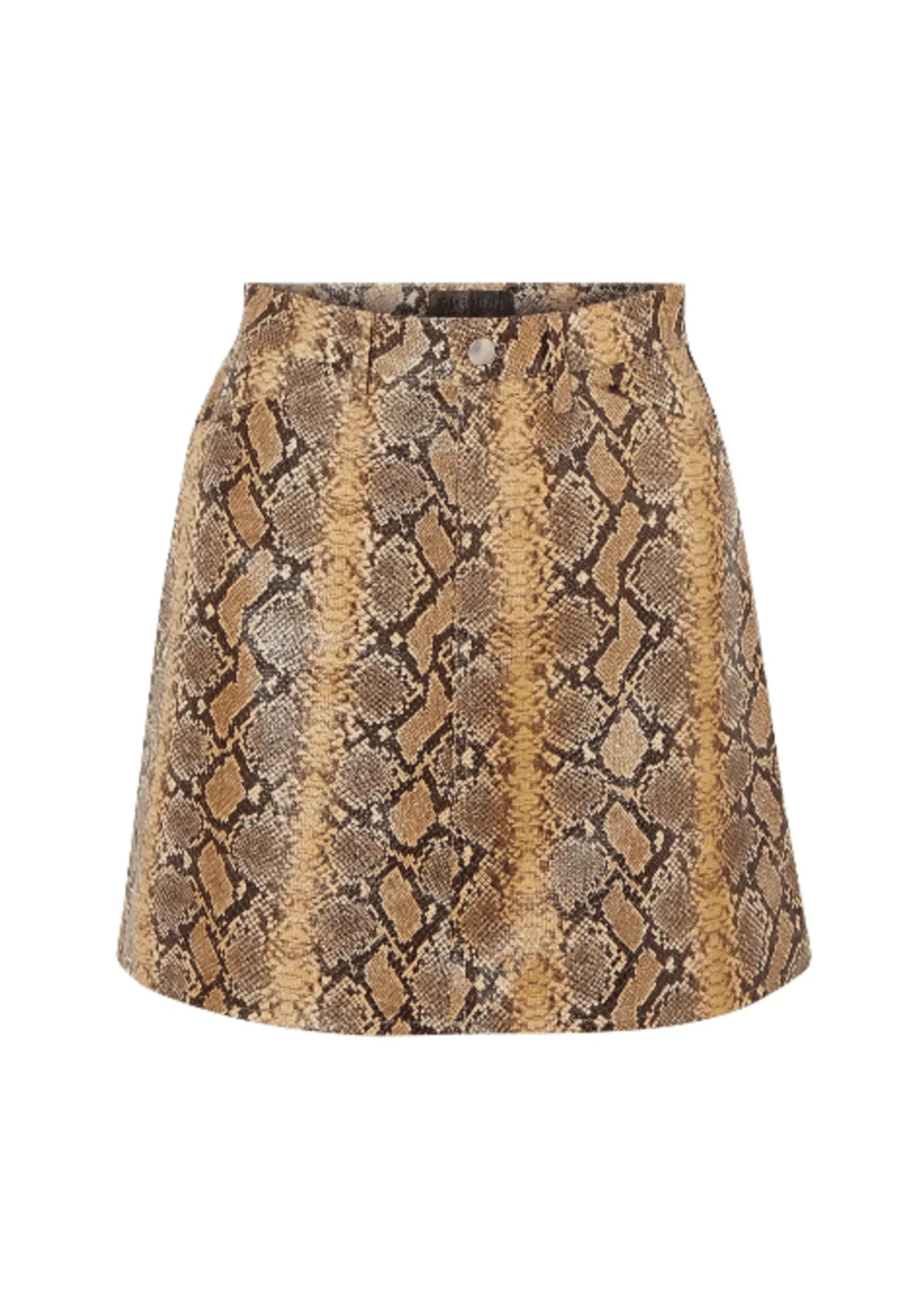 SNAKE-EFFECT LEATHER SKIRT