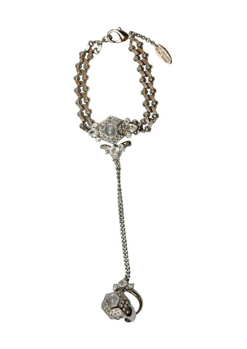 Bracelet à main avec anneau d'argent