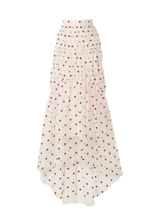 Jupe maxi brodée à plusieurs niveaux
