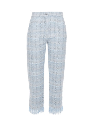 Tweed hellblaue Hosen