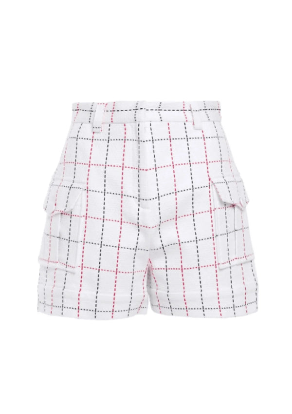 Shorts à carreaux blancs
