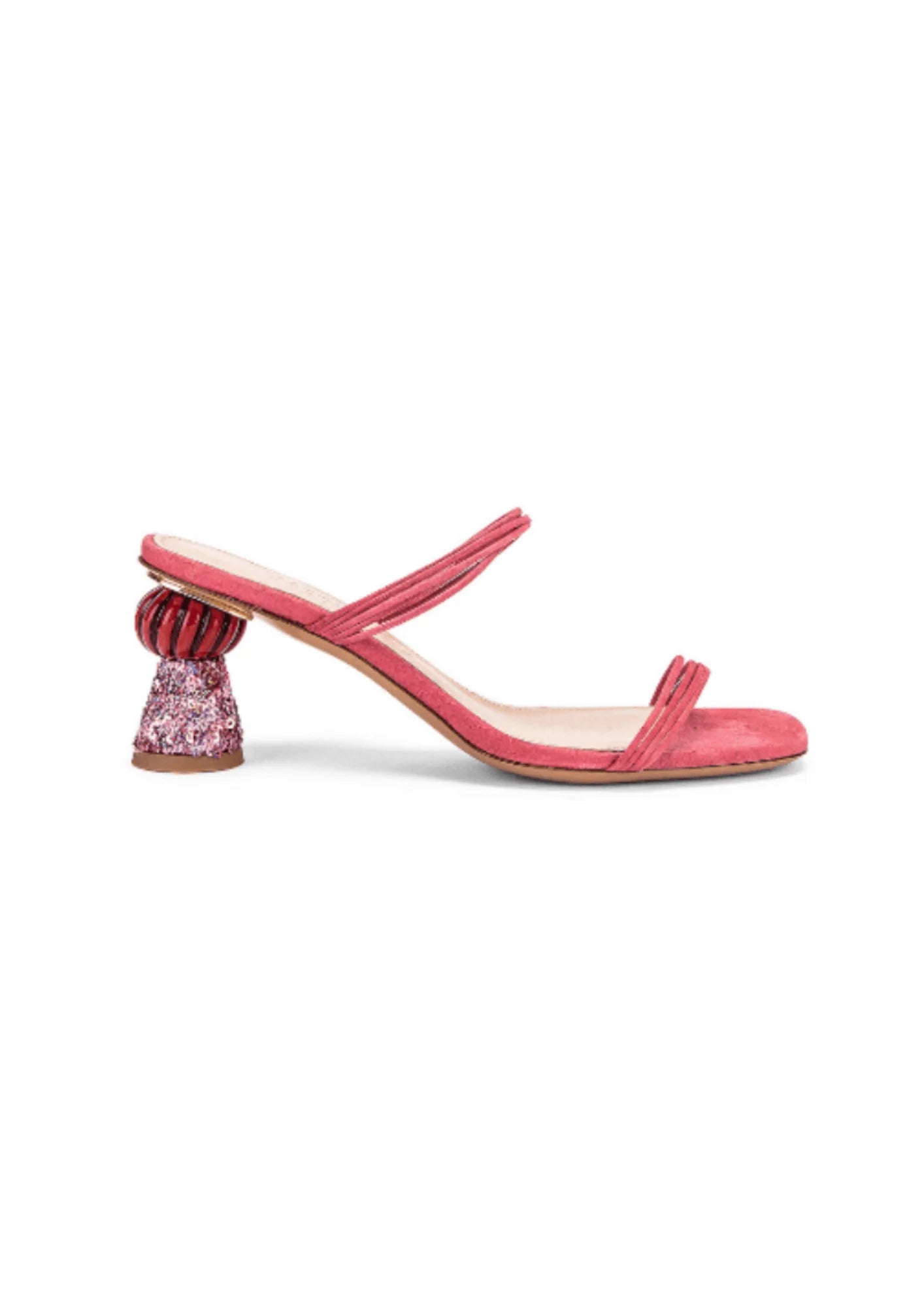 LIGHT PINK MULES WITH SEQUINS