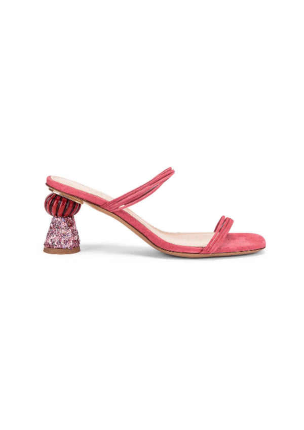 Mules rose clair avec des paillettes