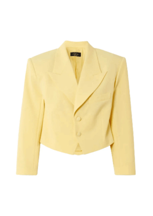 Pastellgelb, beschnittener Blazer