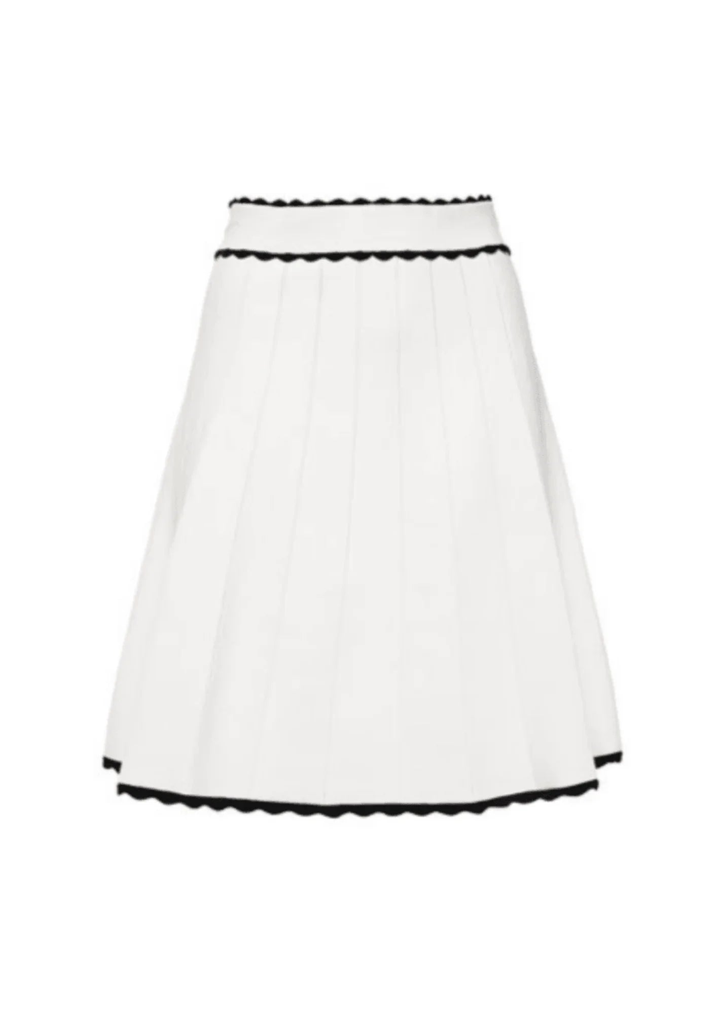 WHITE PLEATED SKIRT