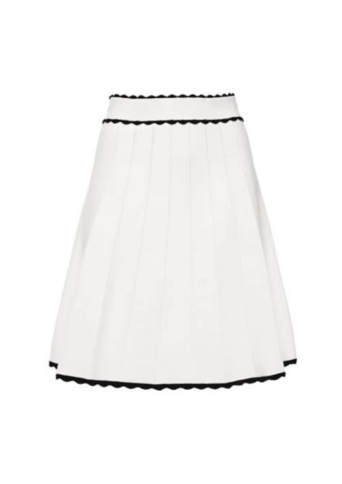 WHITE PLEATED SKIRT