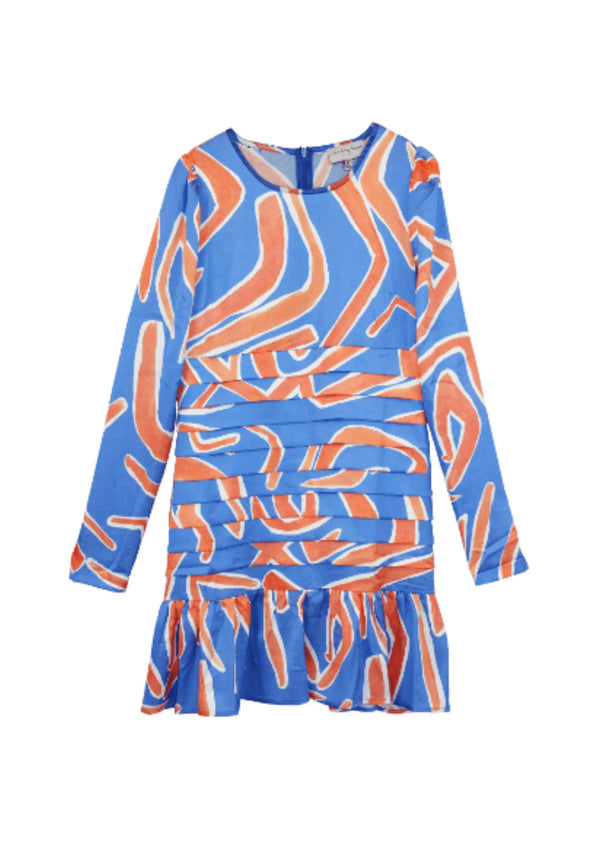 Mini-robe bleu et orange
