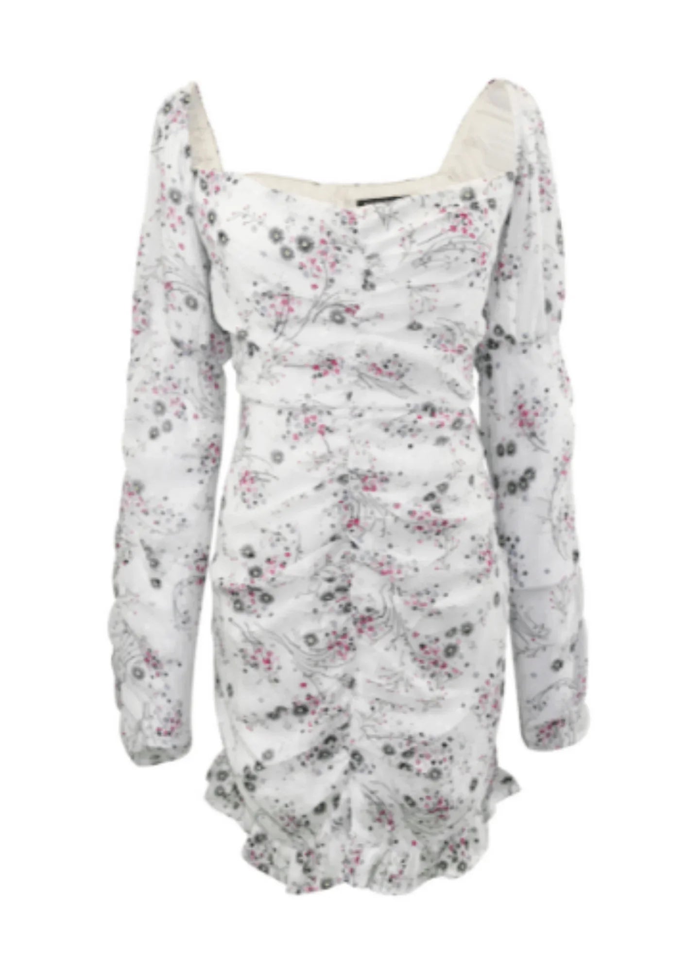 Mini-robe blanche avec motif floral