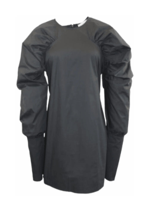 BLACK MINI DRESS WITH PUFFED SLEEVES