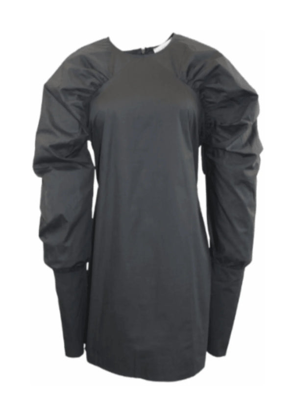 Mini-robe noire avec manches soufflées