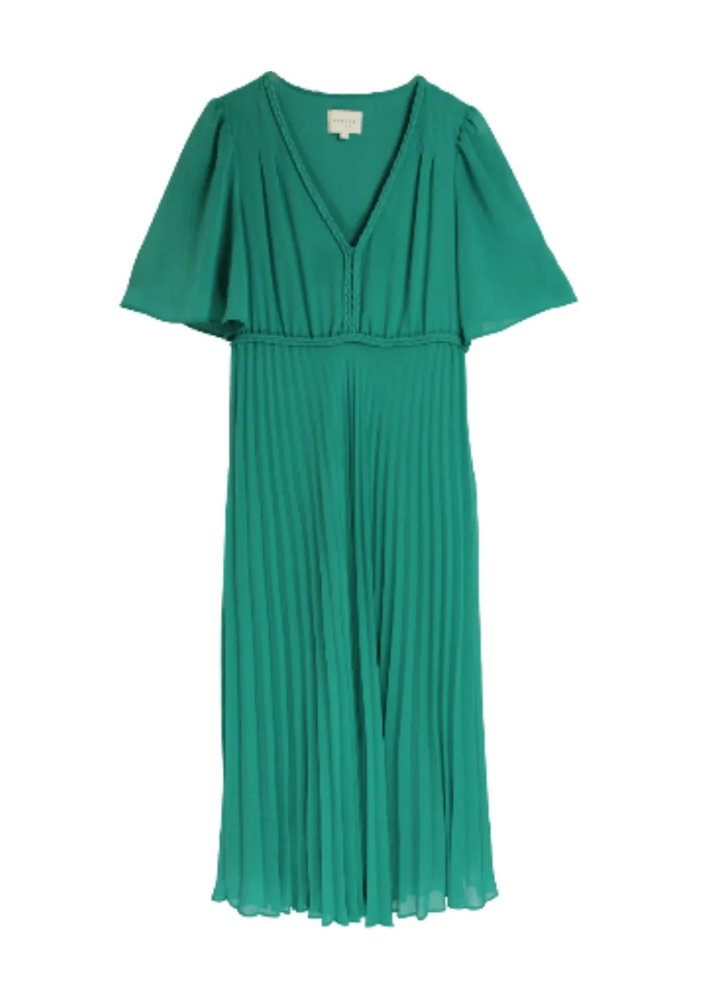 MINT GREEN PLEATED MIDI DRESS