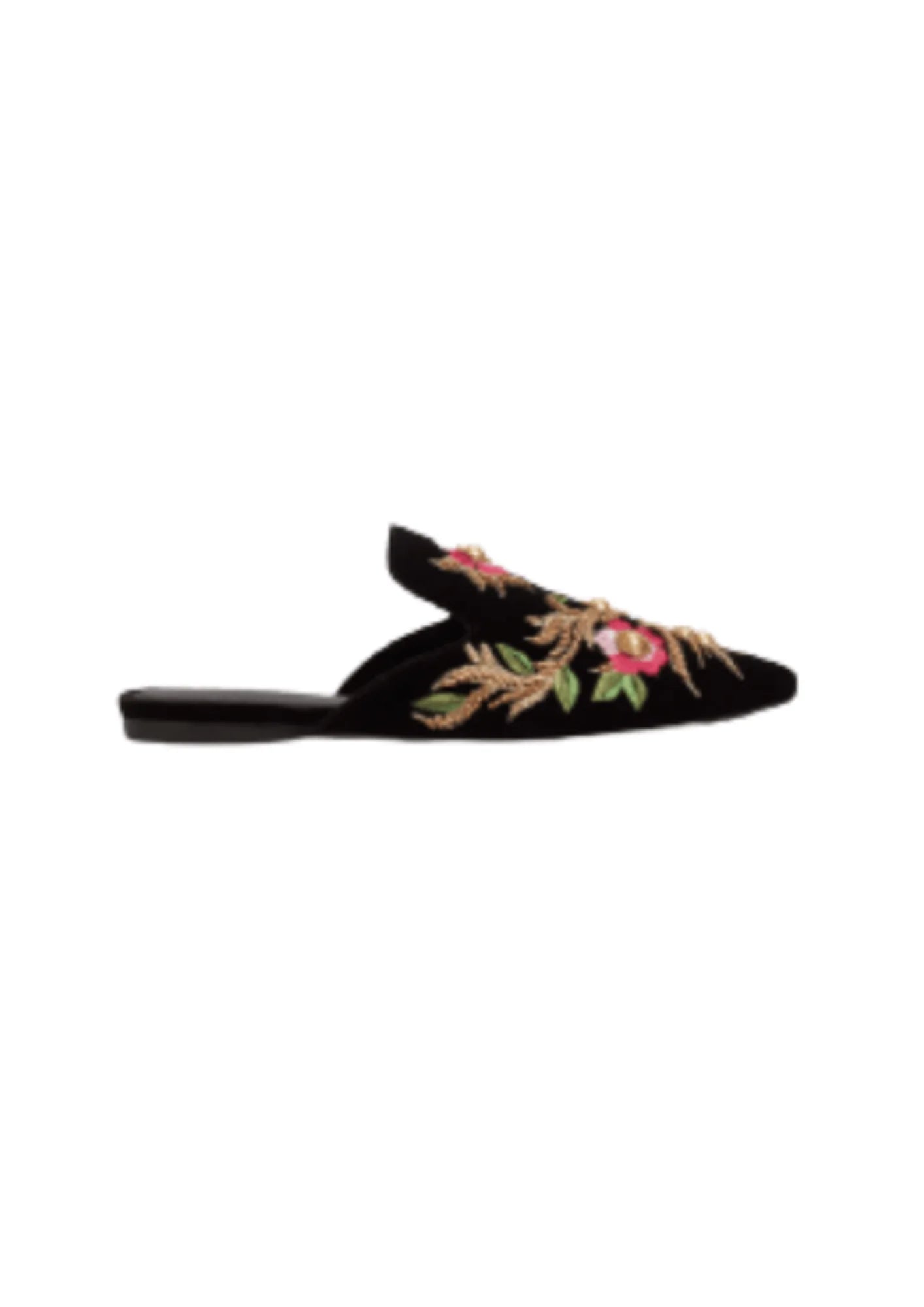 Slippers à floral noir