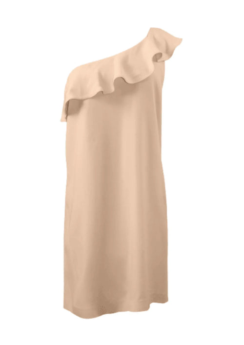 Beige asymmetrisches Kleid