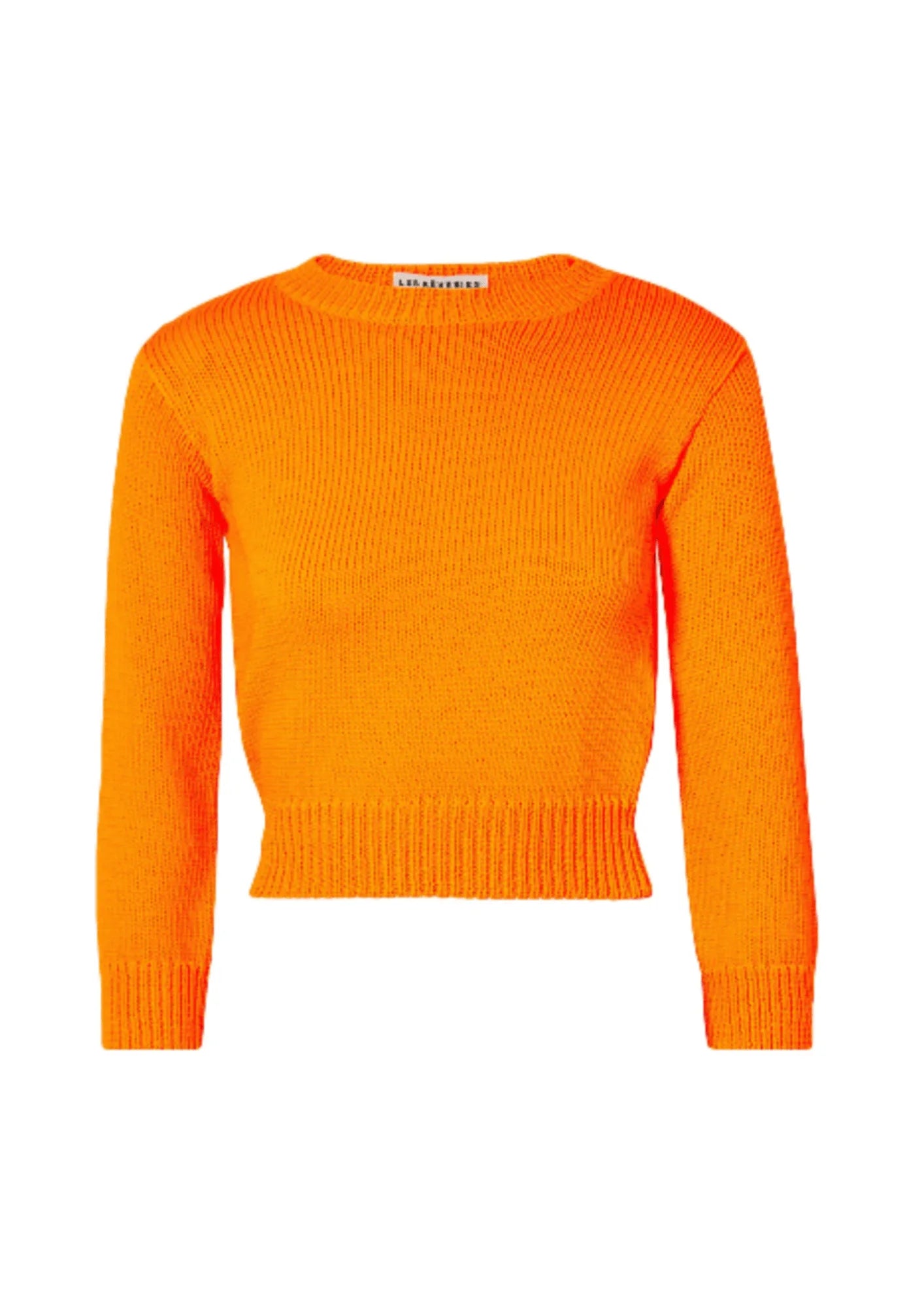 Pull tricoté à orange néon