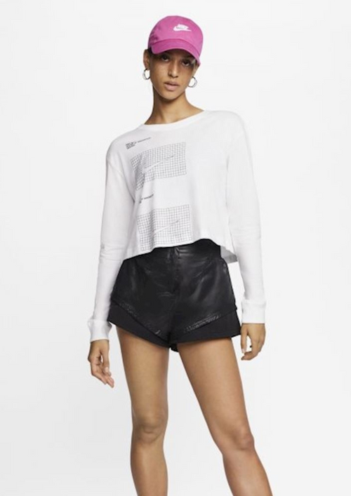 T-SHIRT DE SPORT À MANCHES LONGUES BLANC