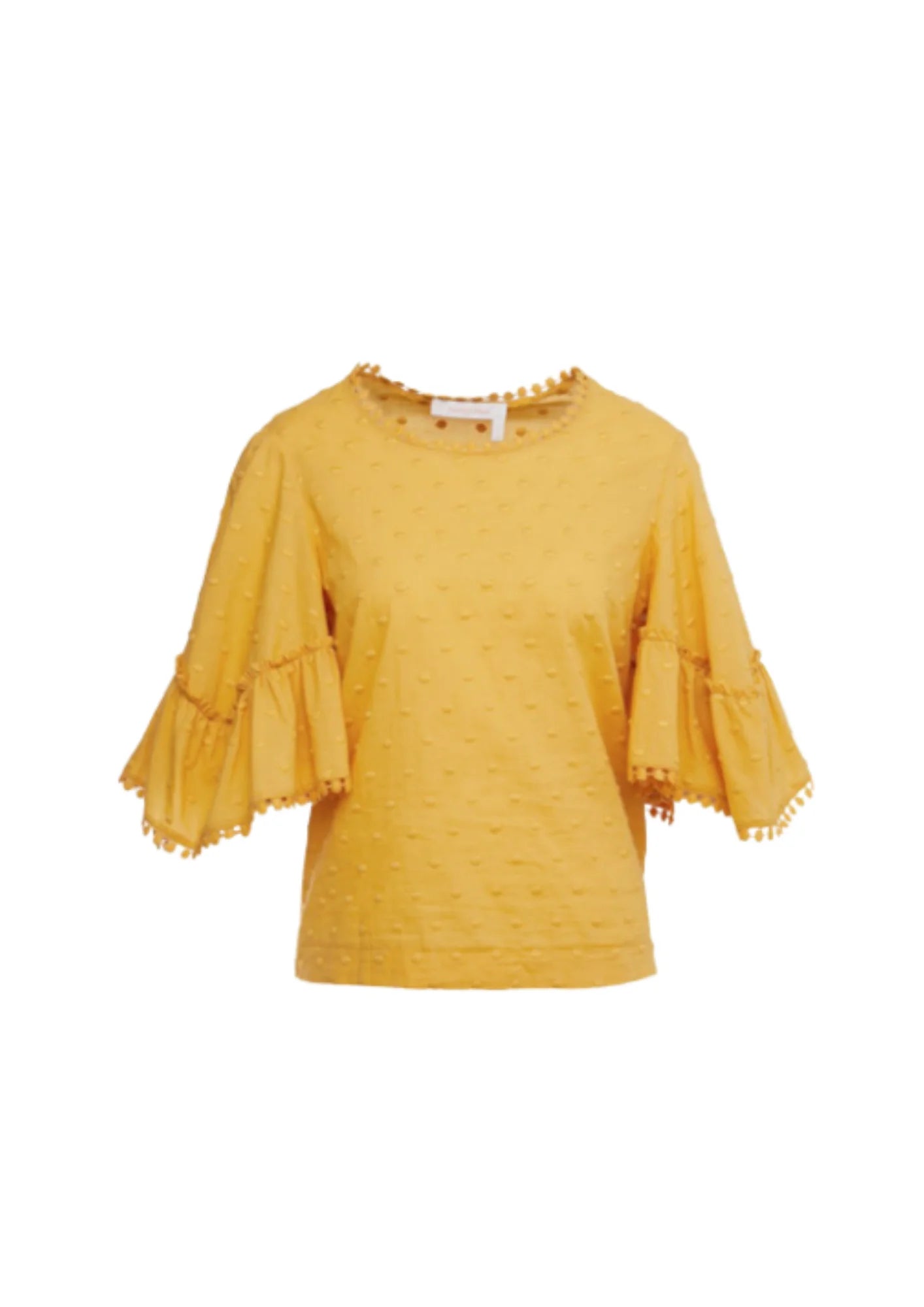 YELLOW BLOUSE WITH BELL SLEEVES