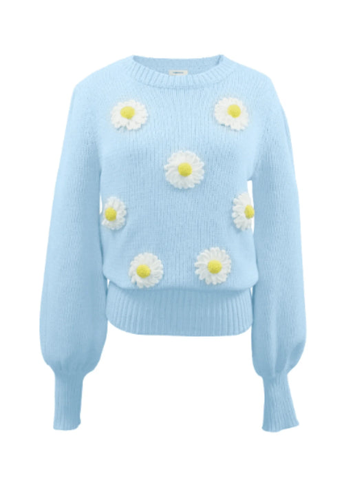 LIGHT BLUE KNIT SWEATER