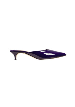 Mules bleues à talons hauts