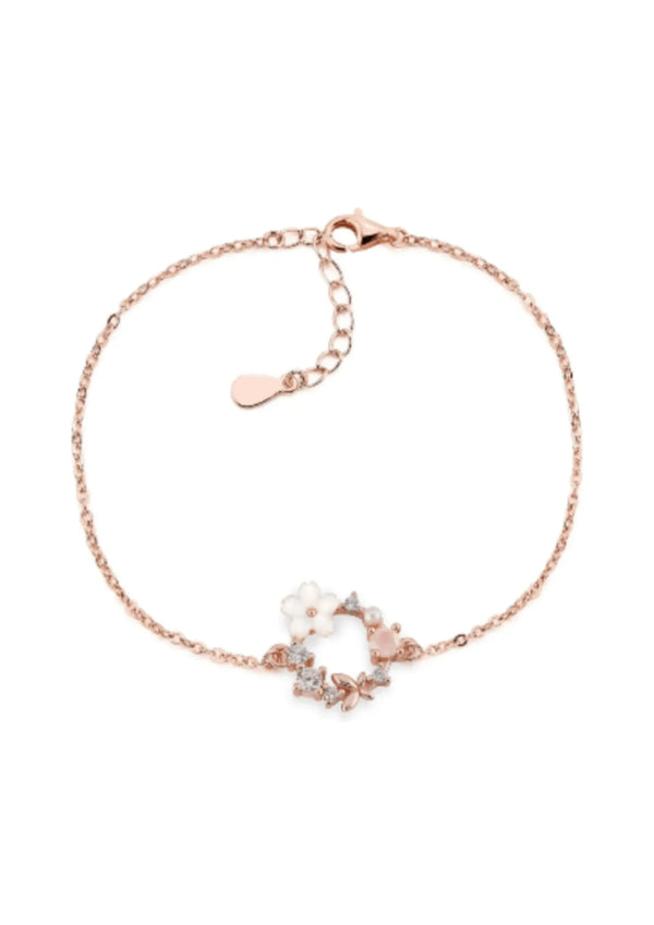 Bracelet de fleur de rosé blanc