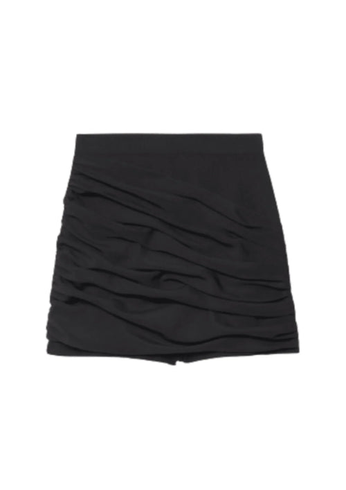 BLACK PLEATED SHORTS
