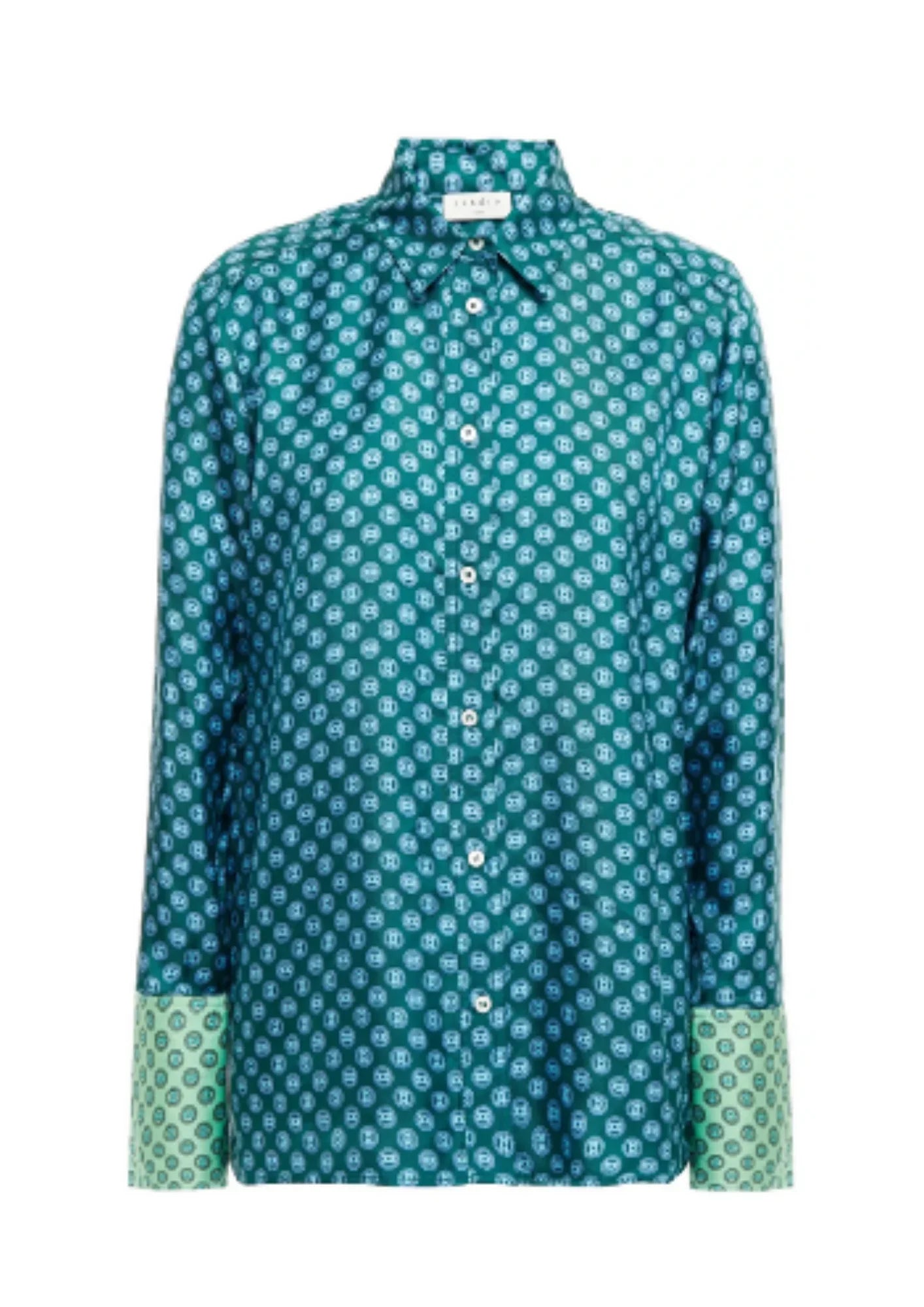 BLUE & GREEN PRINTED SHIRT