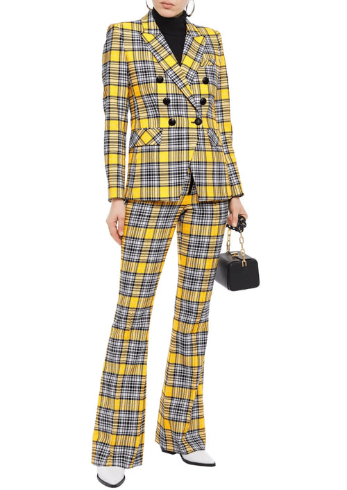 Blazer à vérification jaune
