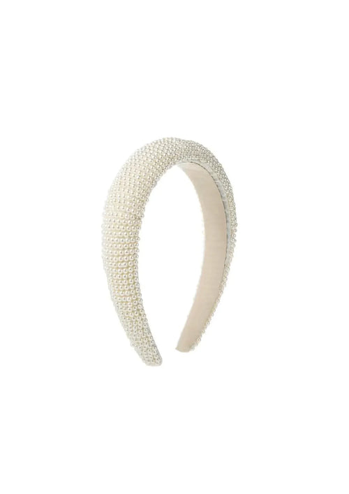 WHITE FAUX PEARL HEADBAND