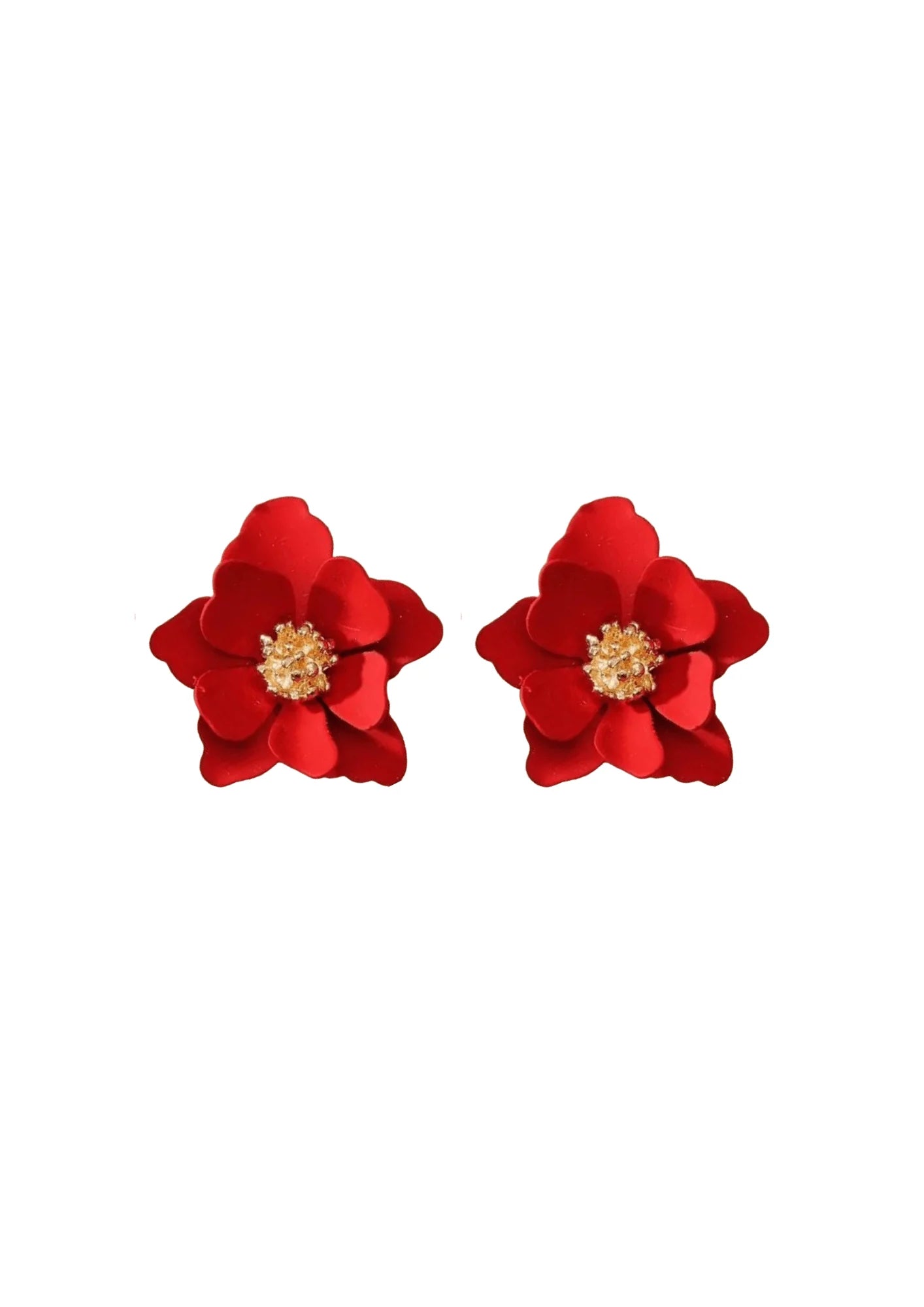 Boucles d'oreilles florales rouges