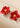 Rote Blumenohrringe