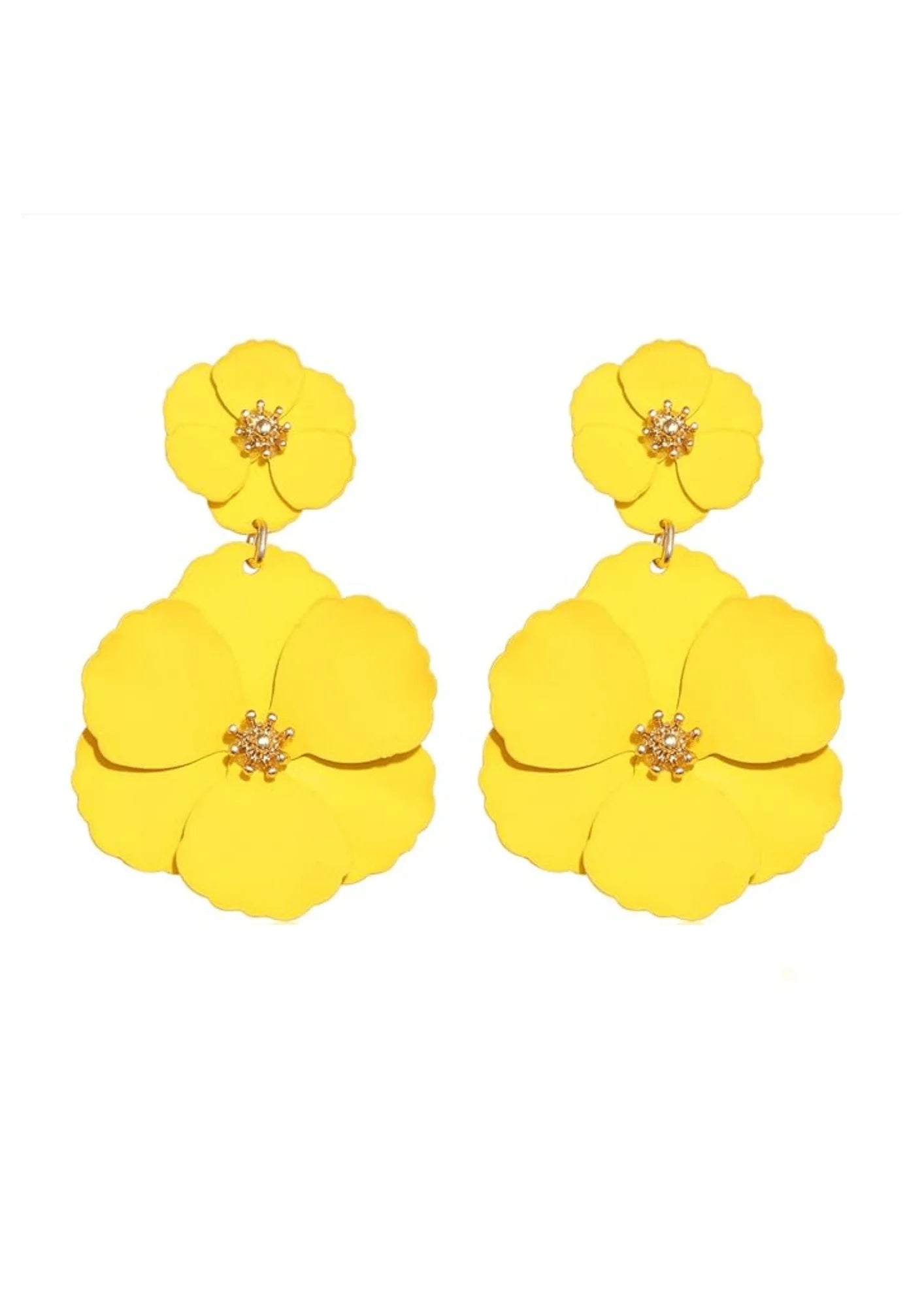 Boucles d'oreilles florales jaunes