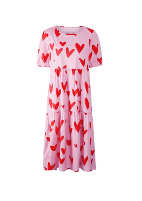 Robe midi coeur rose