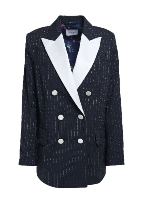 Blazer à rayures bleu marine