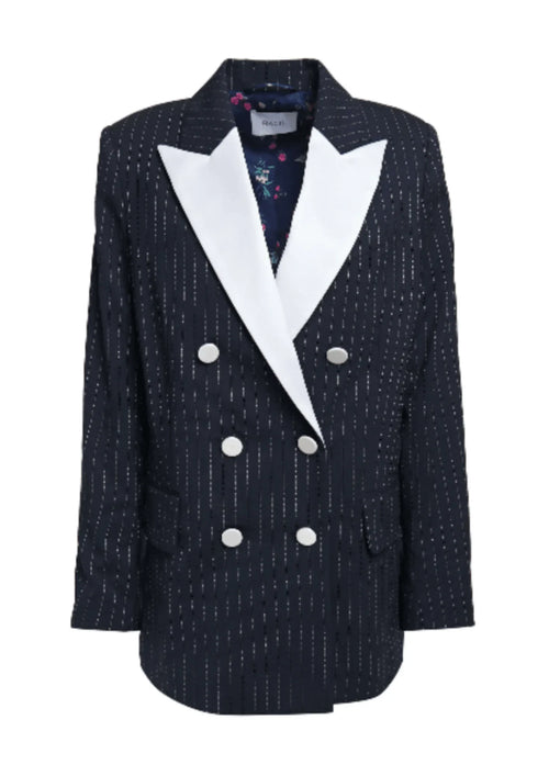 Blazer à rayures bleu marine