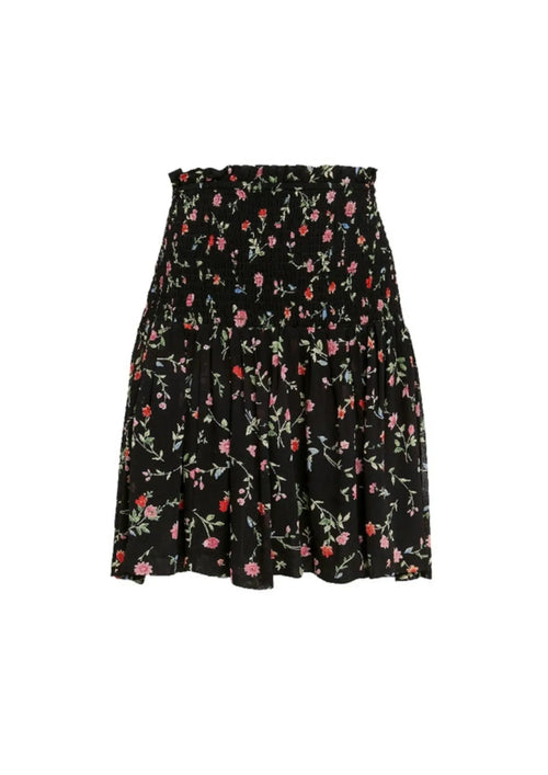 BLACK FLORAL ELM MINI SKIRT