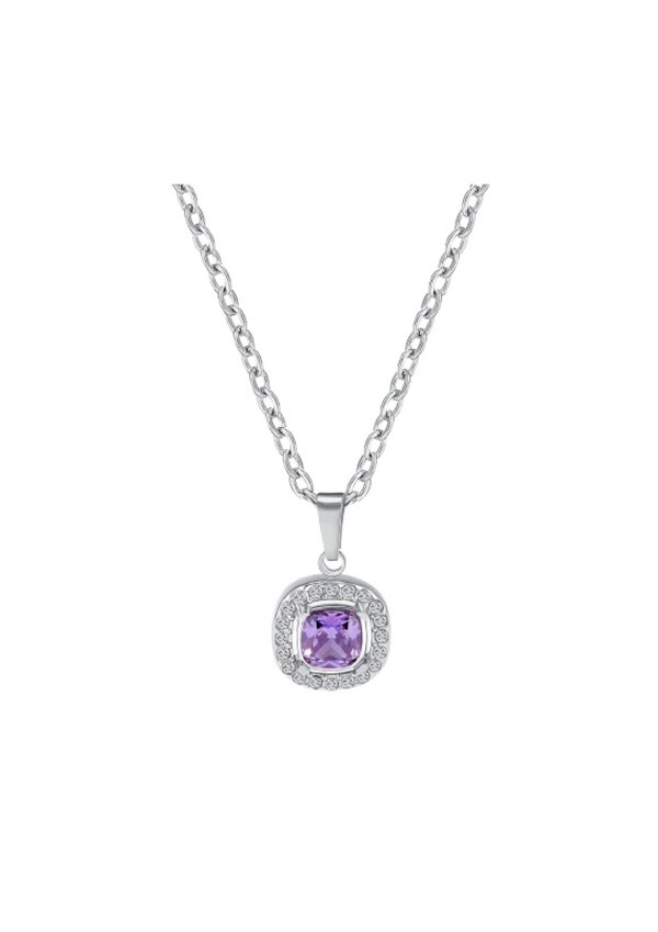 ETERNAL PURPLE SQUARE CHAIN SILVER