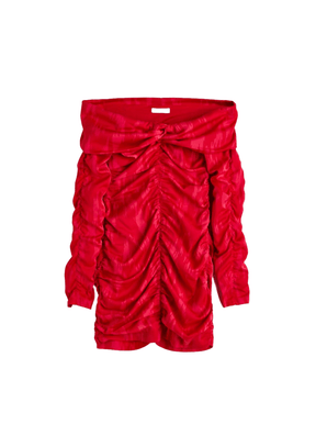 Schulterfreies rotes Kleid