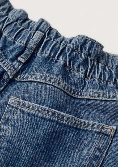 DARK BLUE WIDE-LEG JEANS