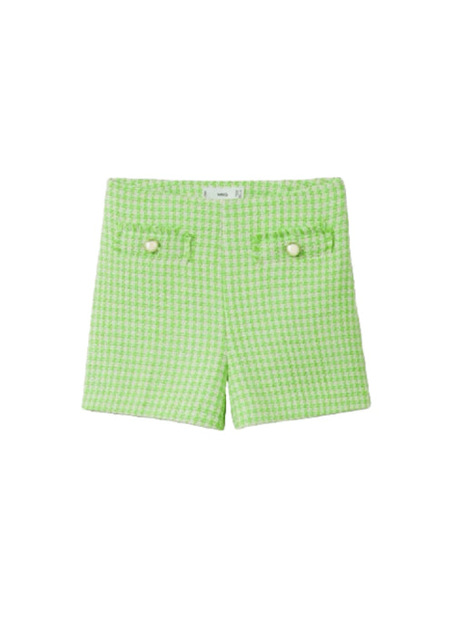 SHORTS À TWEED VERT