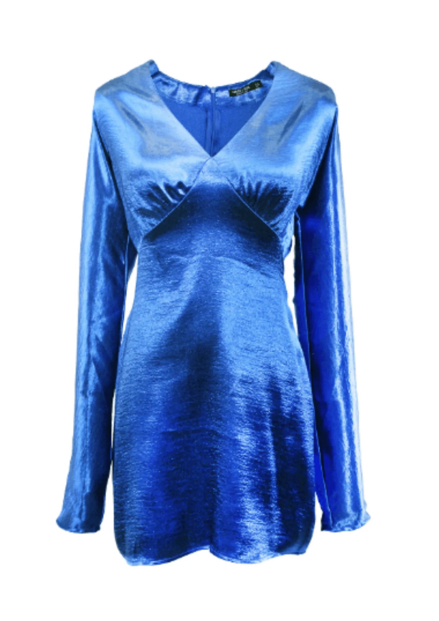 SATIN SHORT DRESS - BLUE ELECTRIC