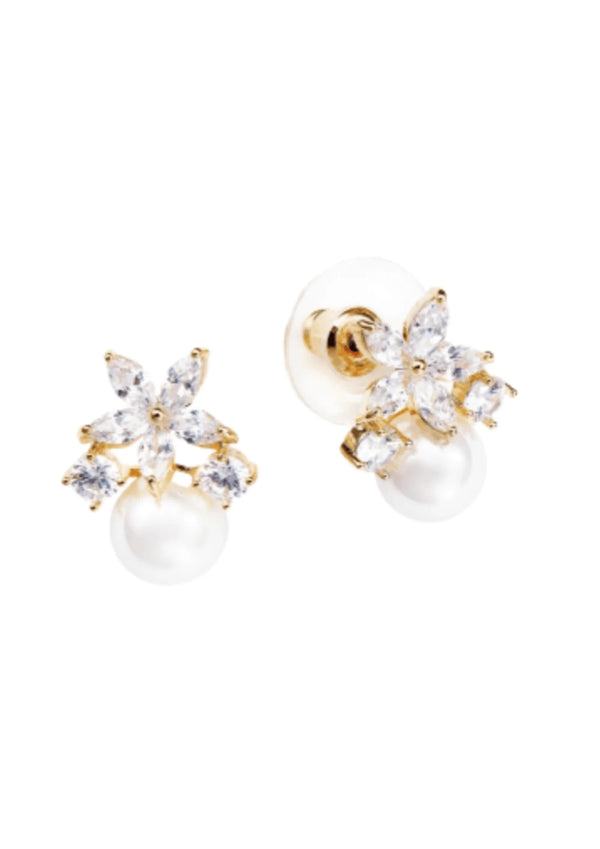 Boucles d'oreilles à fleurs dorées