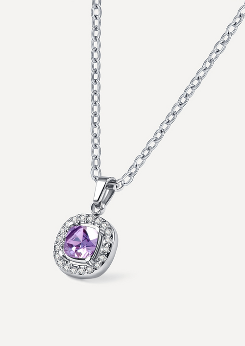 ETERNAL PURPLE SQUARE CHAIN SILVER