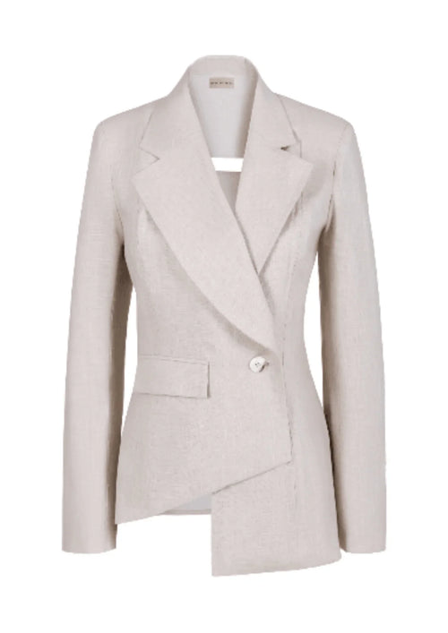 Beige Blazer mit Ausschnitt Details