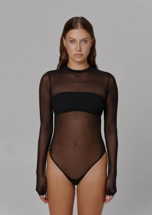 BODY EN MAILLE BLACK NOT YOUR BABE