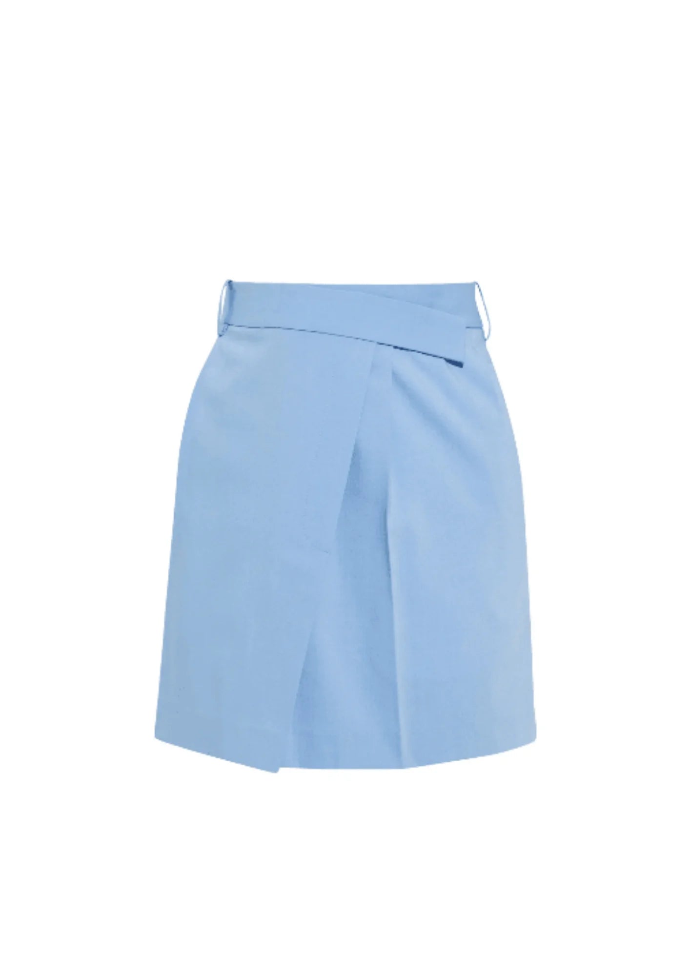 Mini-jupe à effets enveloppants bleu clair