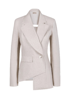 BEIGE BLAZER WITH CUT OUT DETAIL