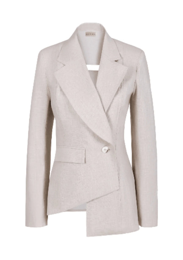 BEIGE BLAZER WITH CUT OUT DETAIL