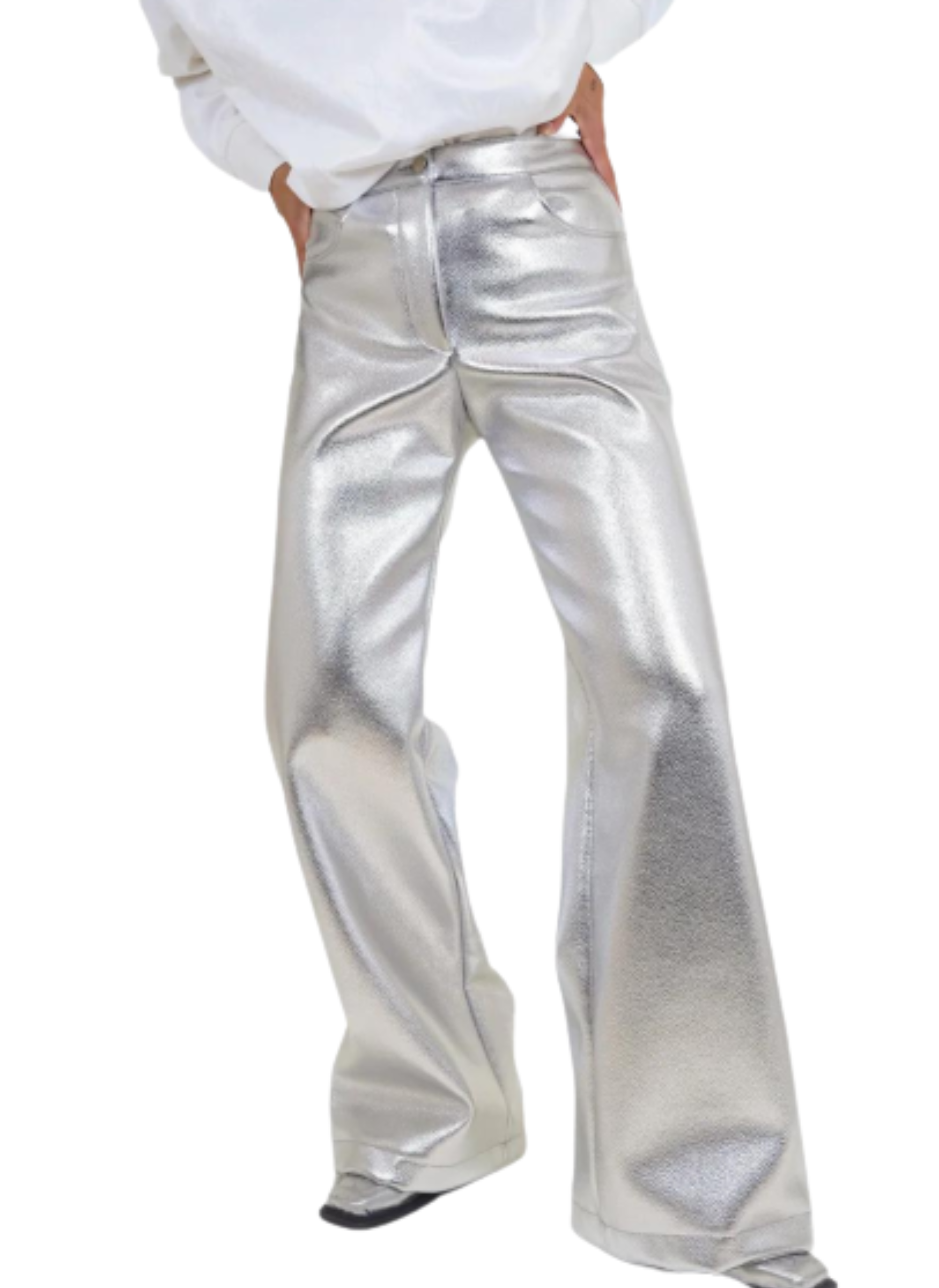 Pantalon métallique en ajustement régulier
