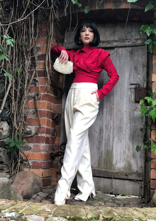 IVORY WOOLEN PANTS