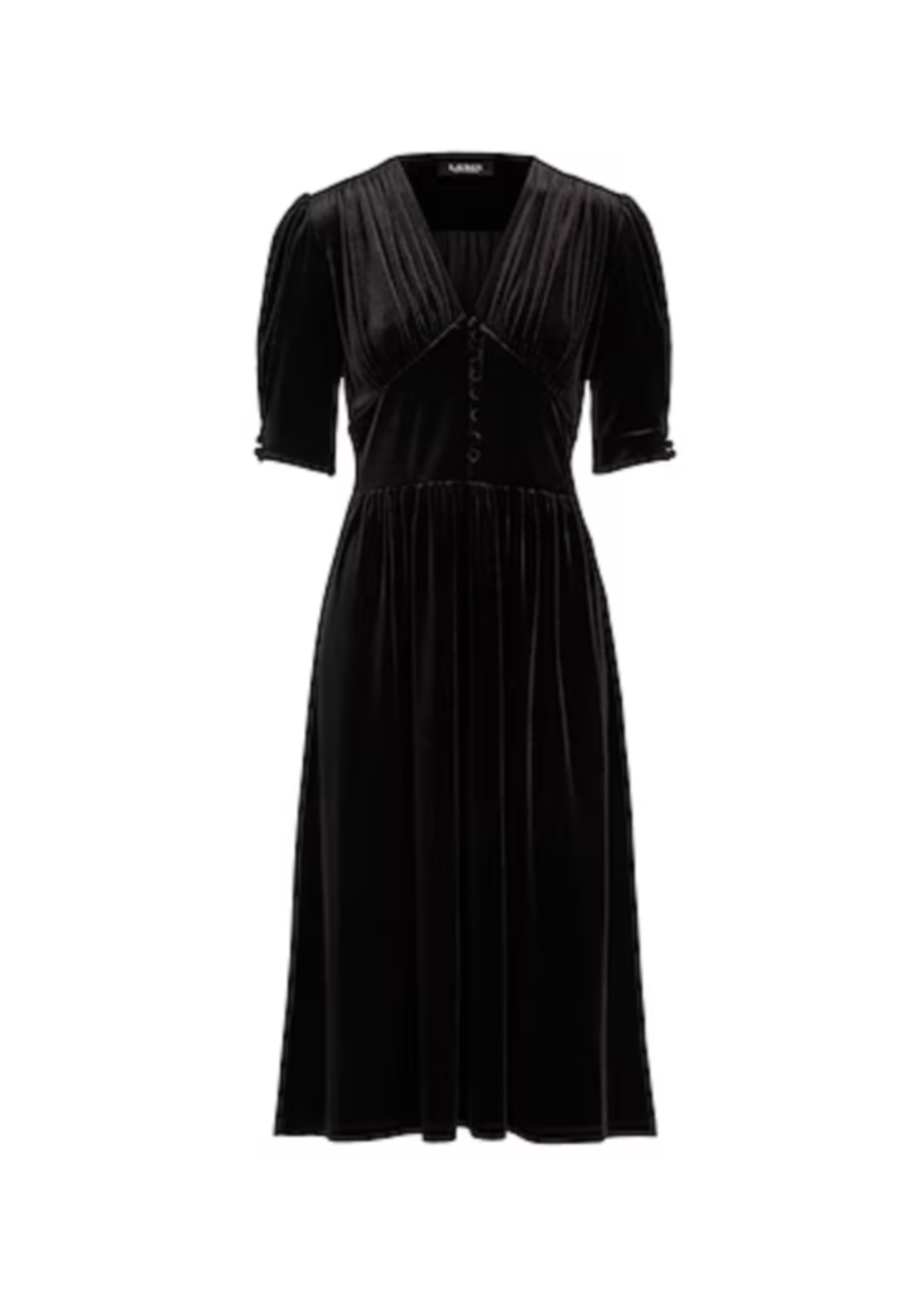 BLACK VELVET MIDI DRESS