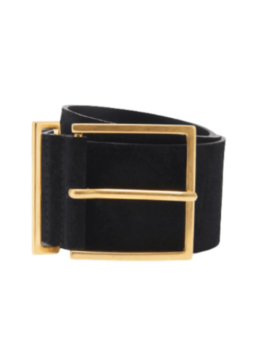 BLACK LARGE LEATHER BELT